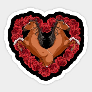 Irish Thoroughbred Horse Heart Valentines Day Equestrian Sticker